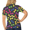 Dog Bone Neon Color Pattern Print Design 02 Women's Polo Shirt