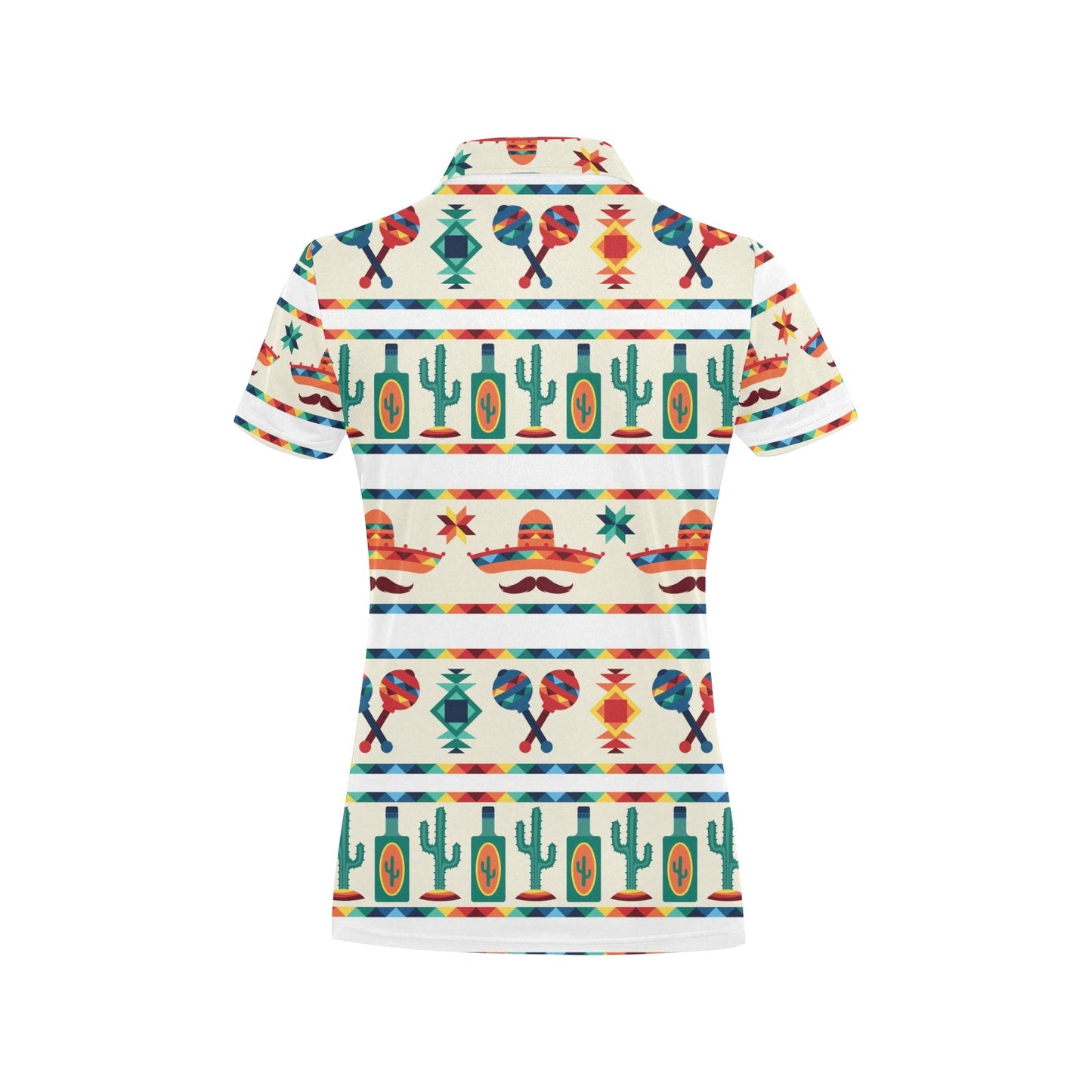 Maracas Mexican Pattern Print Design 01 Women's Polo Shirt