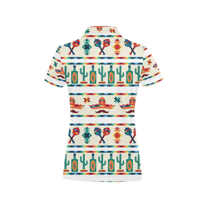 Maracas Mexican Pattern Print Design 01 Women's Polo Shirt