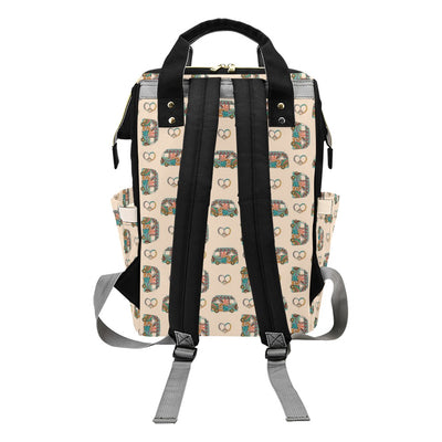 Hippie Van Peace Print Design LKS303 Diaper Bag Backpack