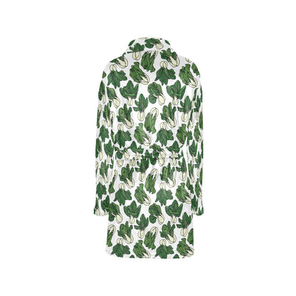 Bok Choy Pattern Print Design 02 Women's Fleece Robe
