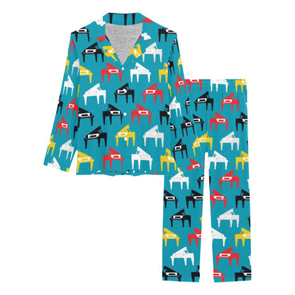 Piano Print Design LKS403 Women's Long Pajama Set