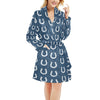 Horseshoe Print Design LKS301 Women's Fleece Robe