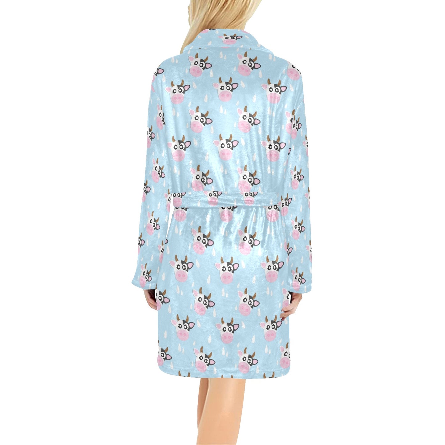Cow Pattern Print Design 07 Women's Fleece Robe