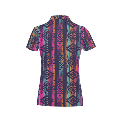 Line Tribal Aztec Women's Polo Shirt