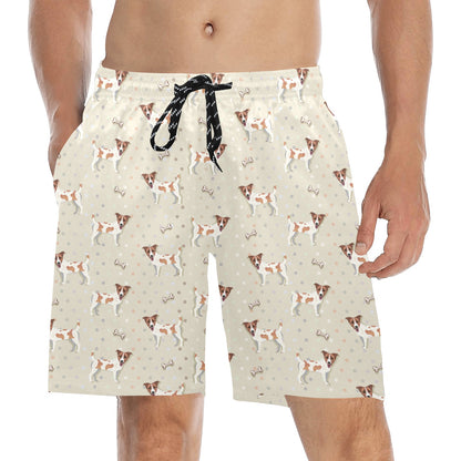 Russell Terriers With Bone Print Design LKS302 Men's Swim Trunks Beach Shorts