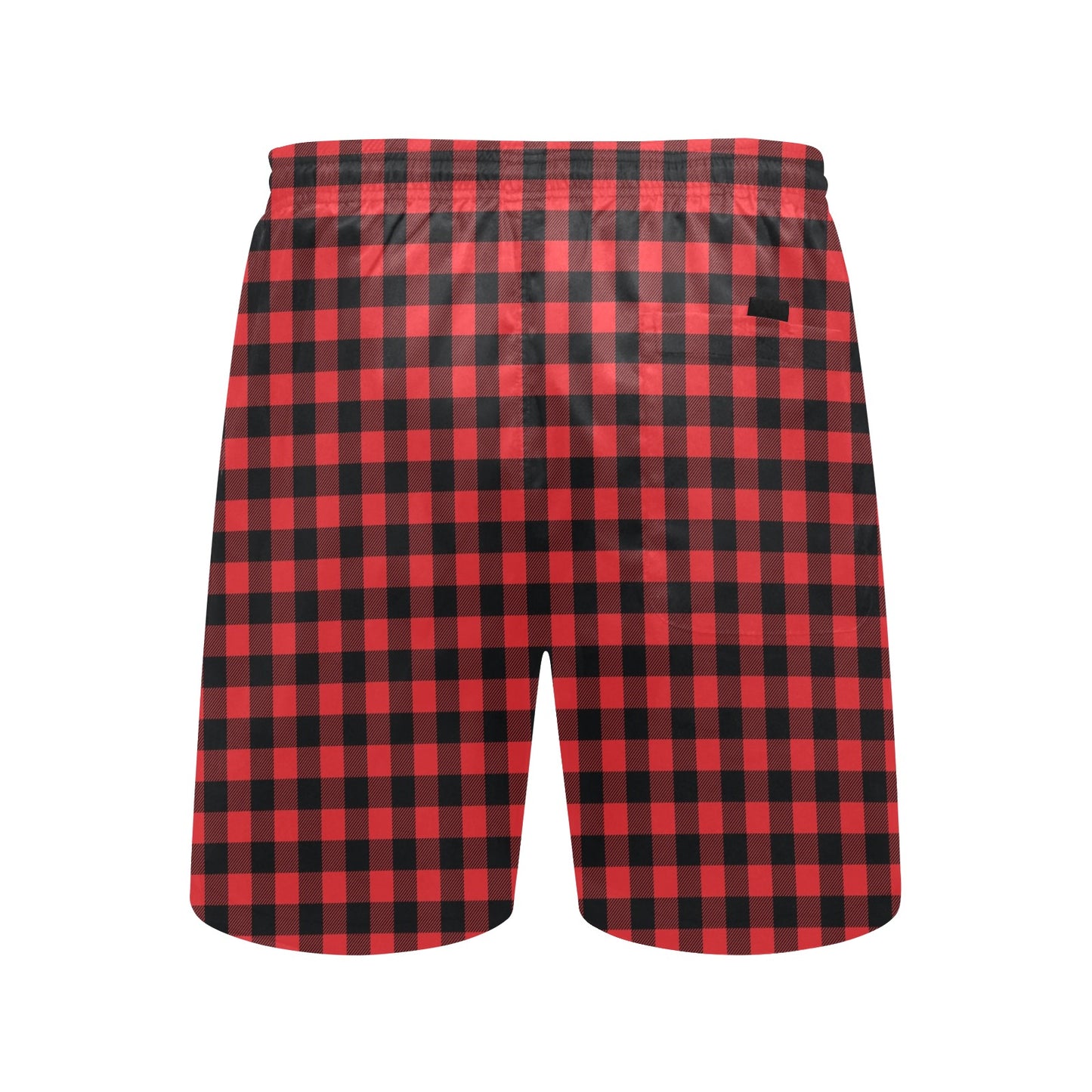 Red Black Buffalo Tartan Plaid Pattern Men's Swim Trunks Beach Shorts