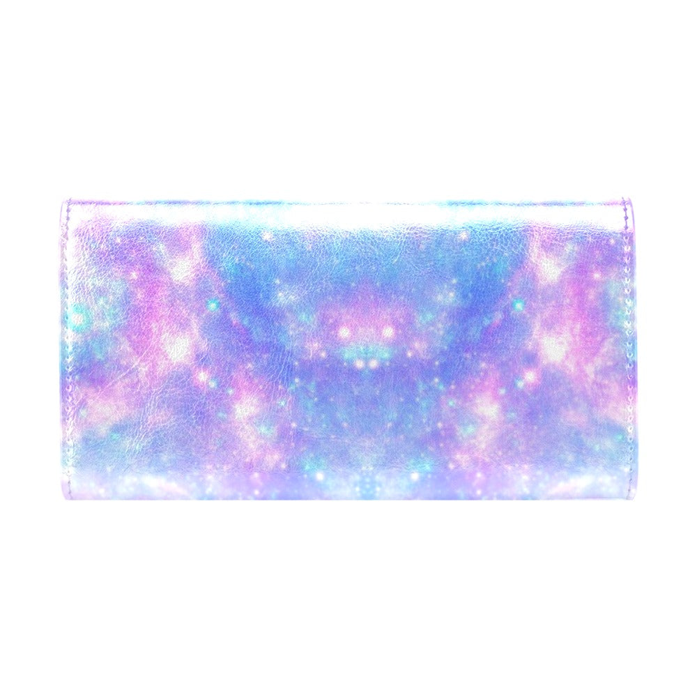 Galaxy Stardust Pastel Color Print Women's Trifold Wallet