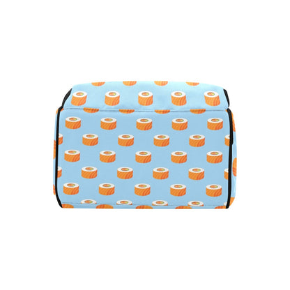 Salmon Sushi Print Design LKS307 Diaper Bag Backpack