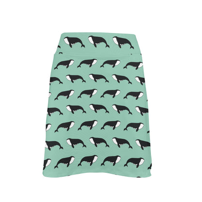 Whale Print Design LKS307 17" Golf & Pickleball Skort with Pockets
