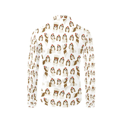 Shih Tzu Print Design LKS302 Men's Long Sleeve Dress Shirt