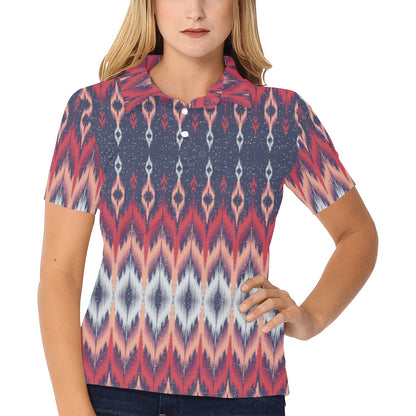 Ikat Print Design LKS401 Women's Polo Shirt