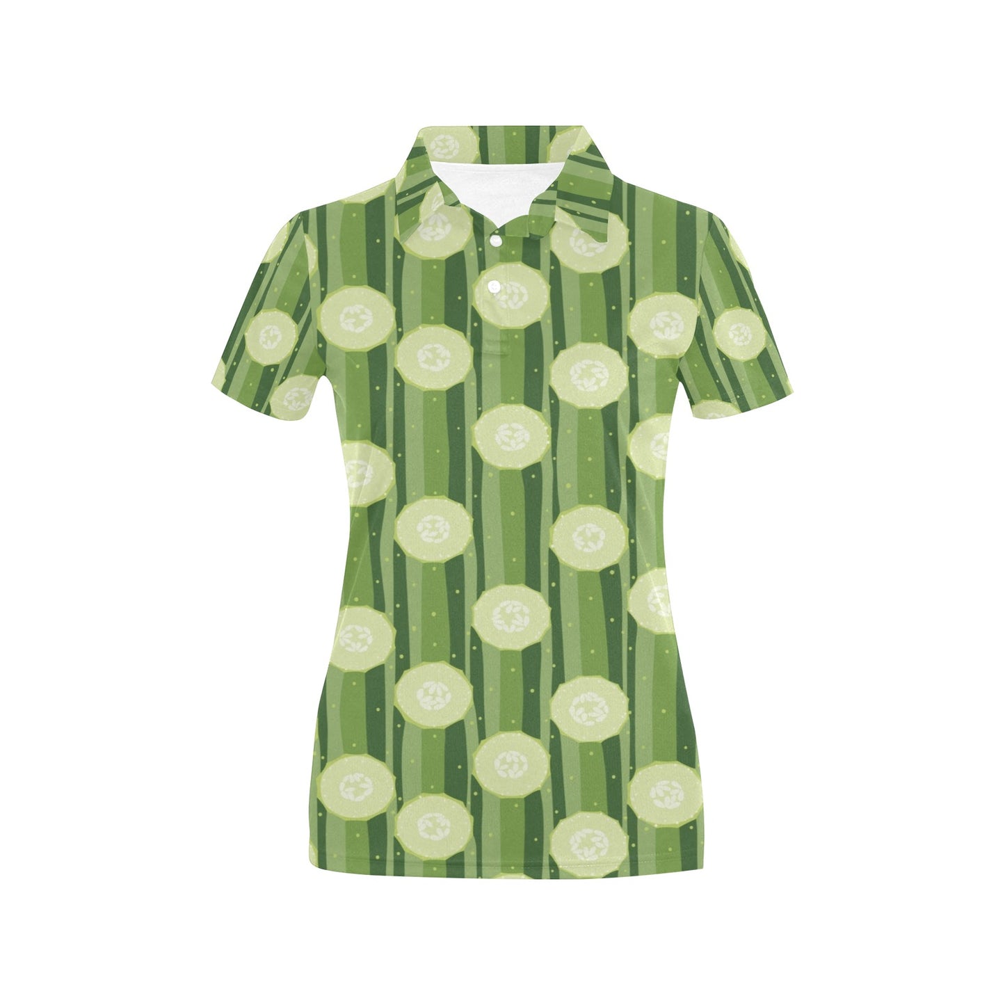 Cucumber Pattern Print Design CC03 Women's Polo Shirt