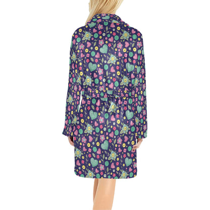 Crochet Pattern Print Design 02 Women's Fleece Robe