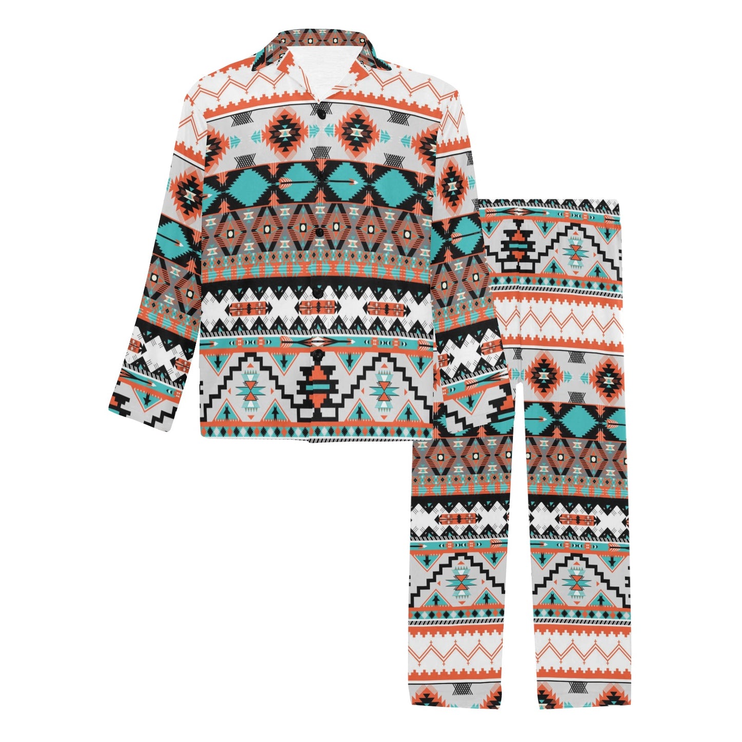 Tribal Aztec Indians pattern Men's Long Pajama Set