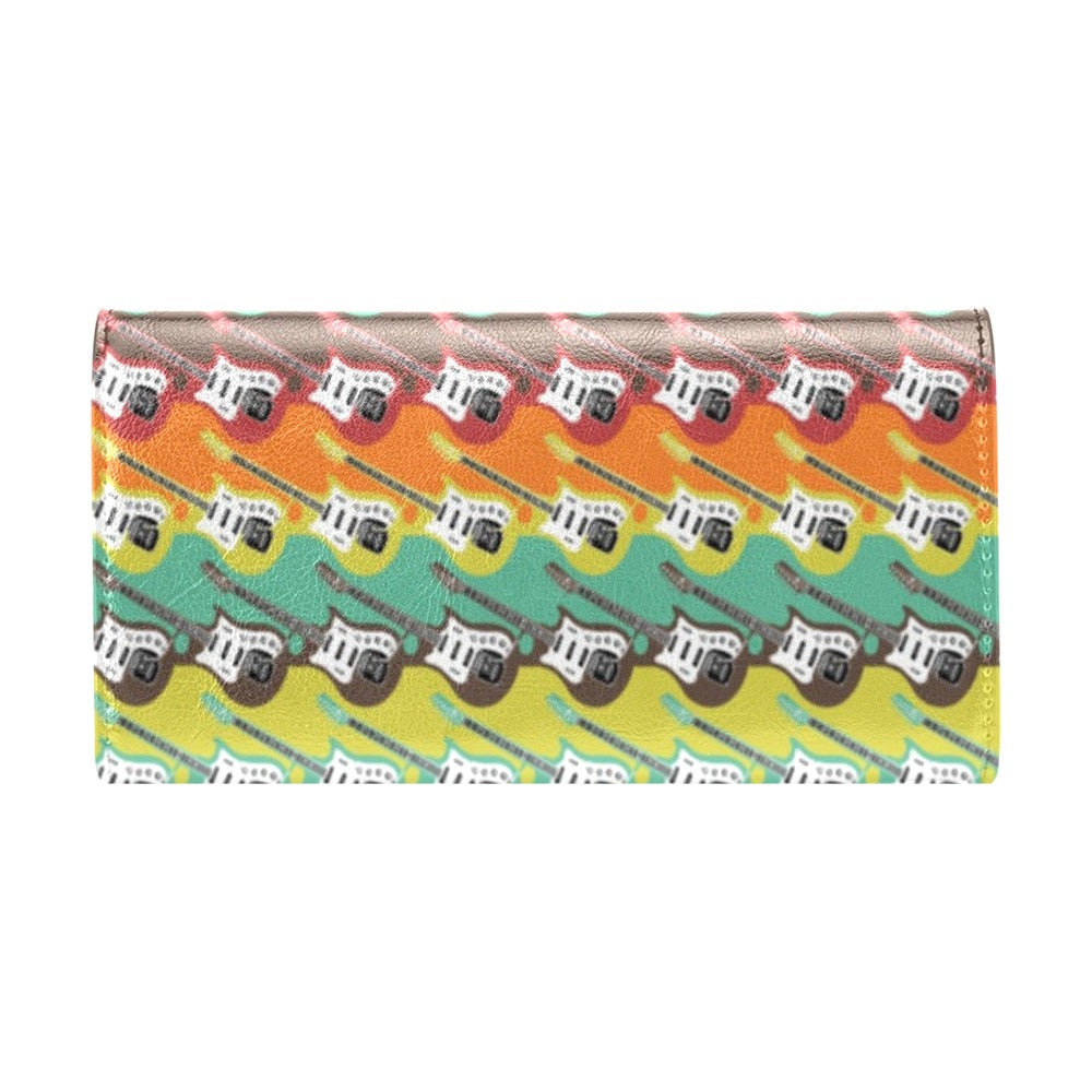 Electric Guitar Print Design LKS401 Women's Trifold Wallet