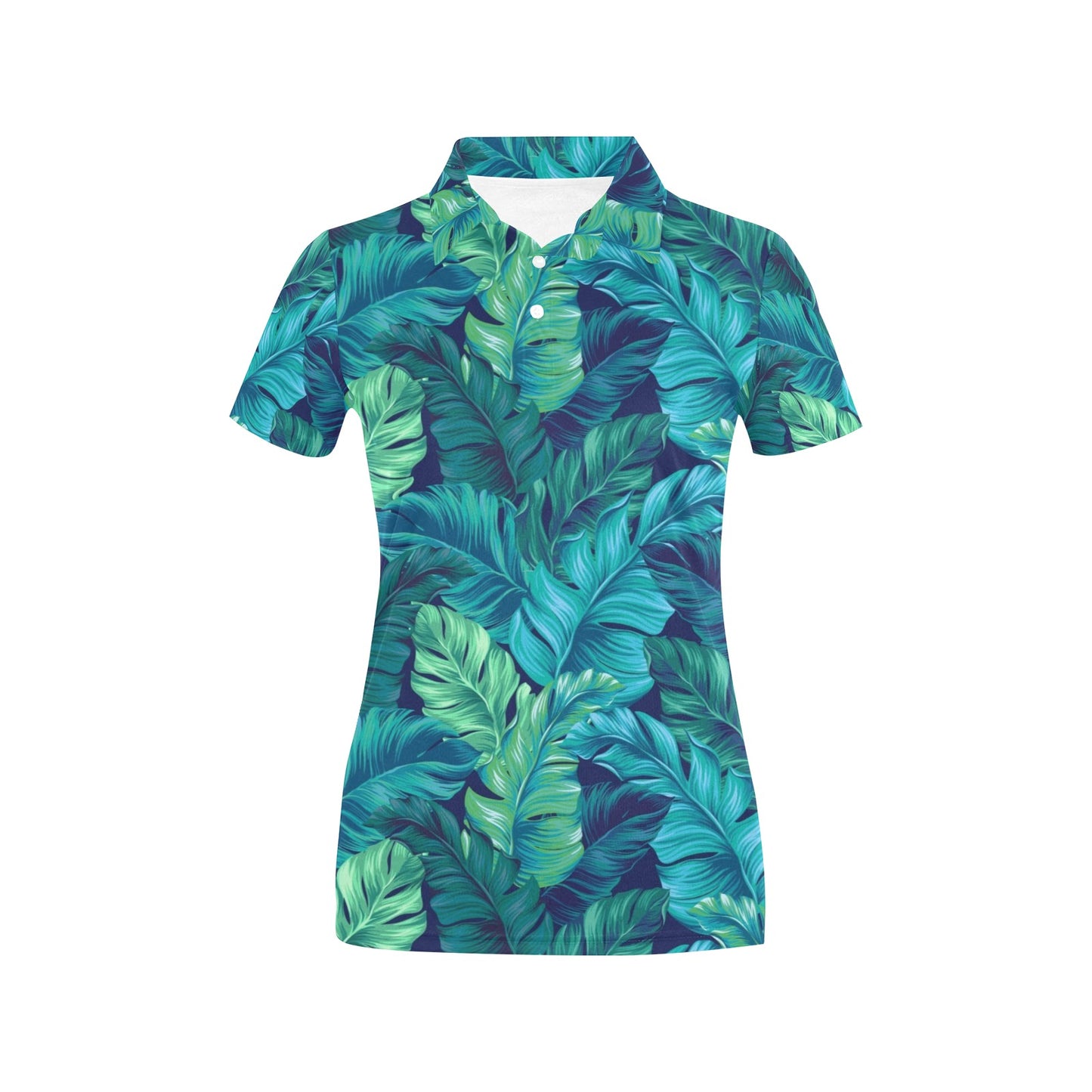 Banana Leaf Pattern Print Design BL05 Women's Polo Shirt