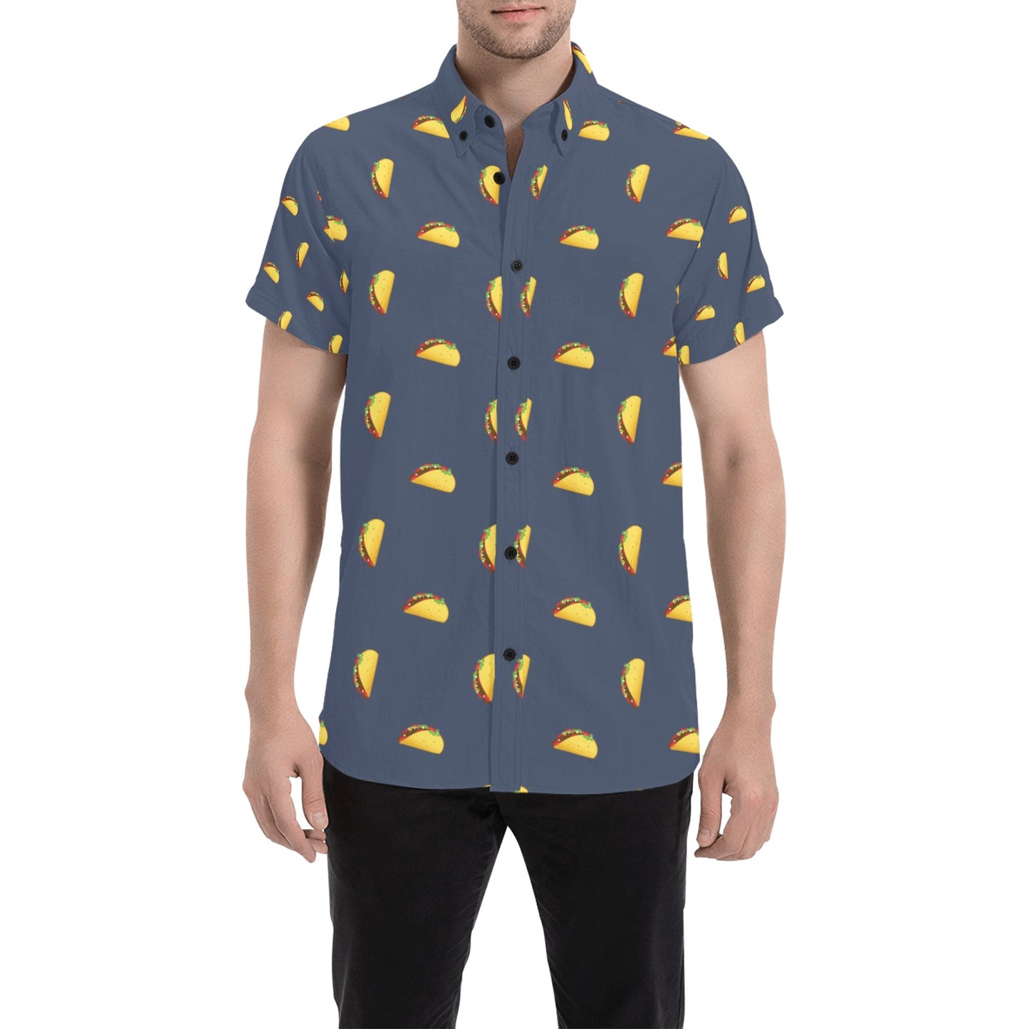 Taco Print Design LKS305 Men Short Sleeve Button Up Shirt