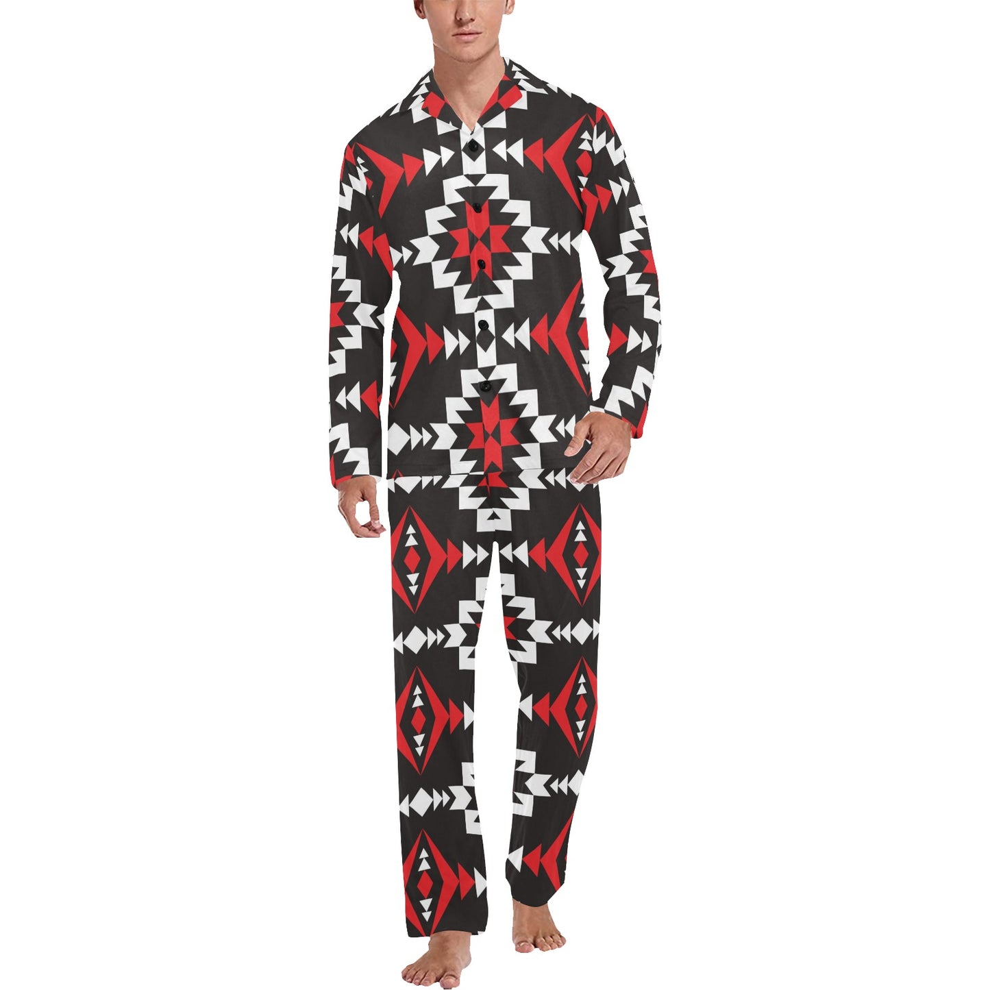Navajo Pattern Print Design A02 Men's Long Pajama Set