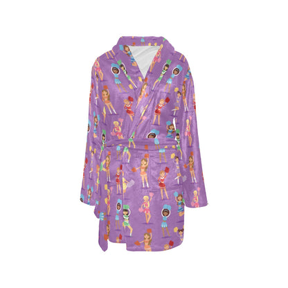 Cheerleader Pattern Print Design 02 Women's Fleece Robe