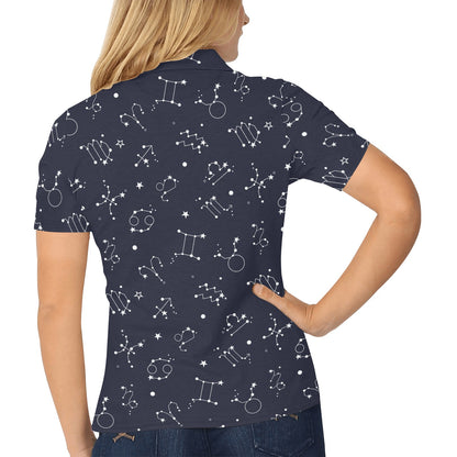 Constellation Pattern Print Design 05 Women's Polo Shirt