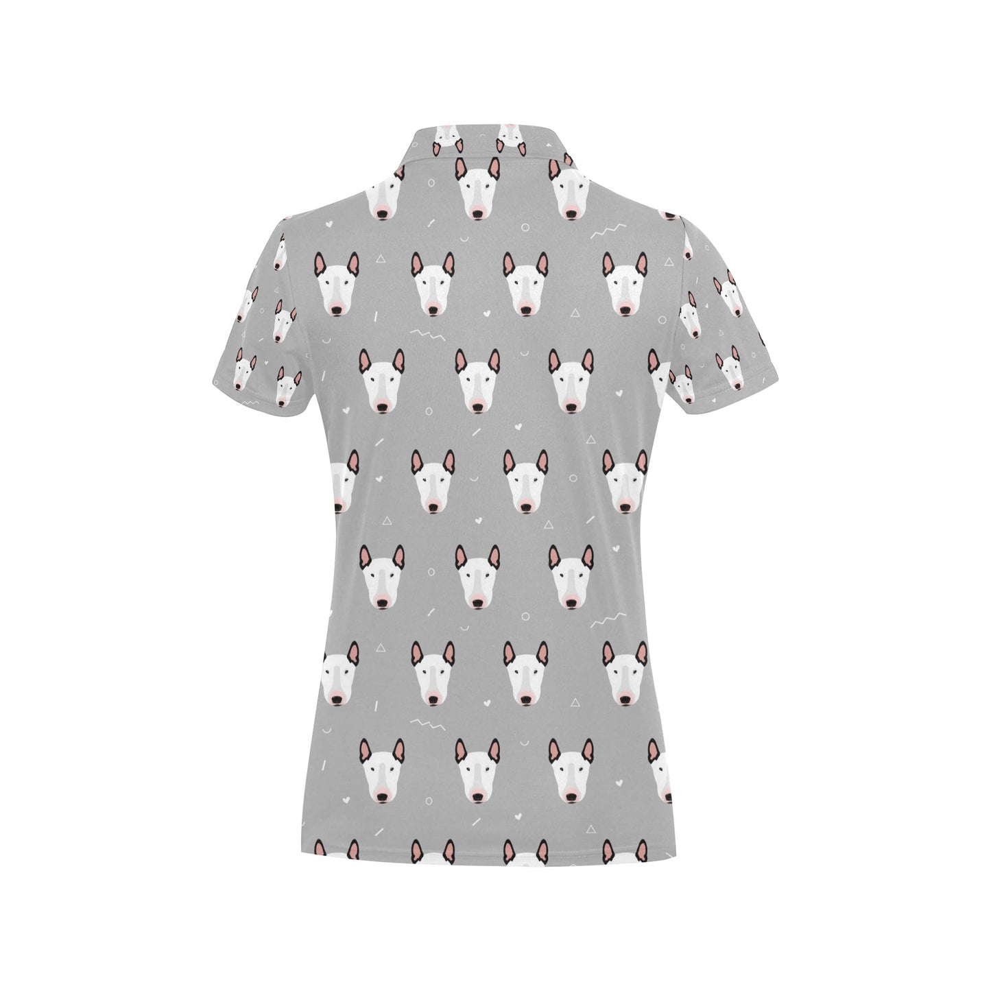 Bull Terrier Head Print Pattern Women's Polo Shirt