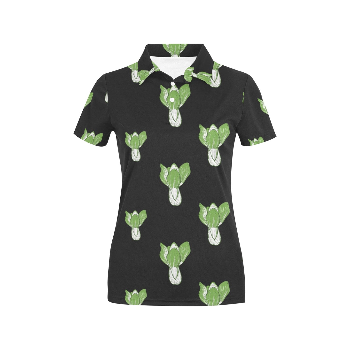 Kale Pattern Print Design 02 Women's Polo Shirt