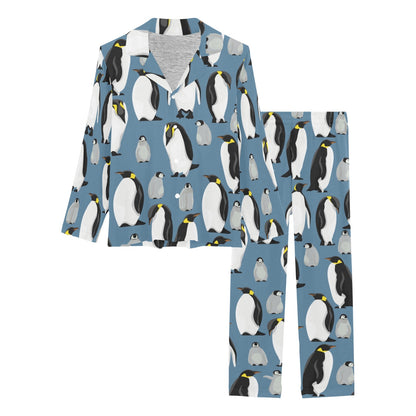Penguin Pattern Print Design A03 Women's Long Pajama Set