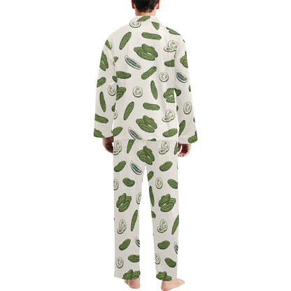 Cucumber Pattern Print Design CC05 Men's Long Pajama Set