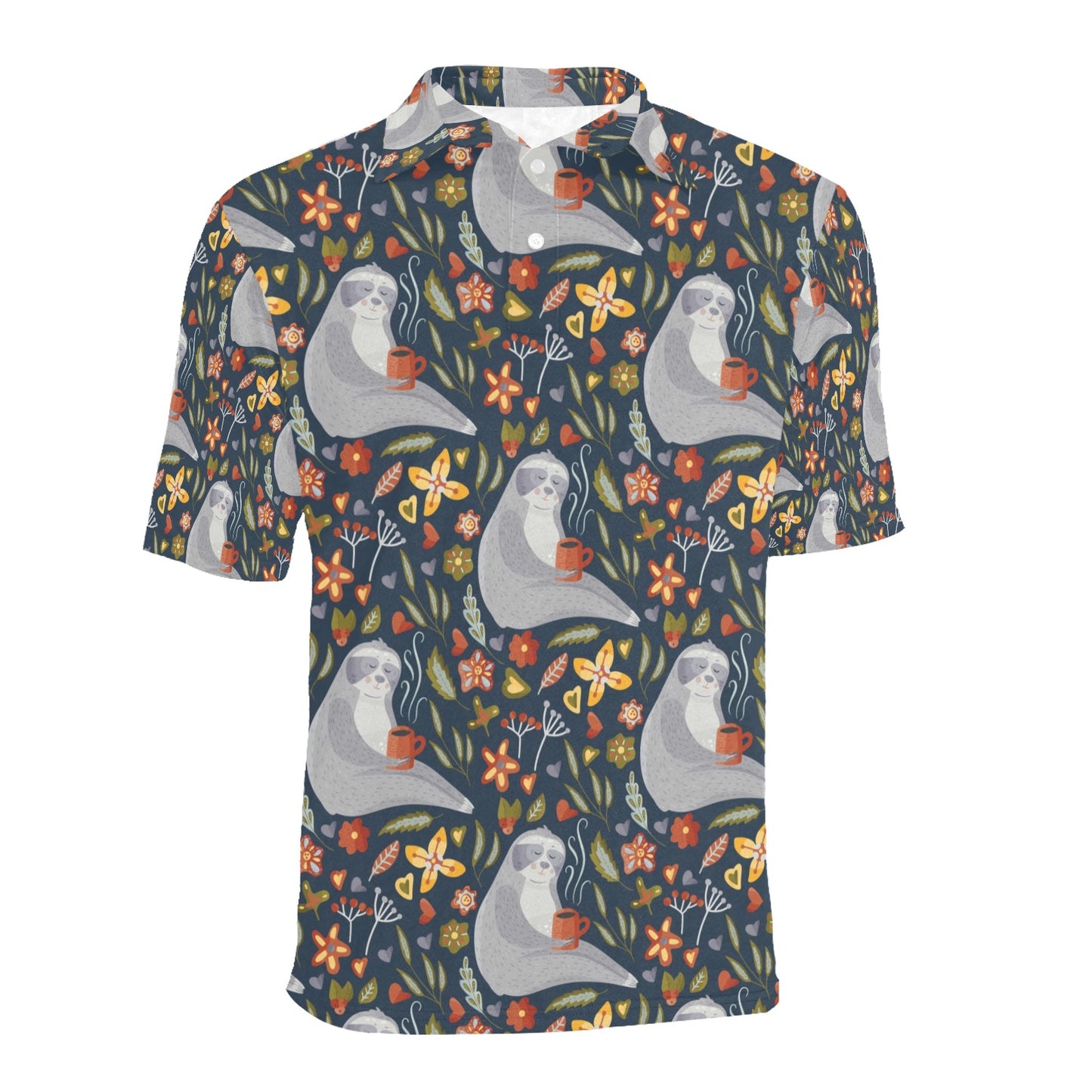 Sloth Print Design LKS303 Men Polo Shirt