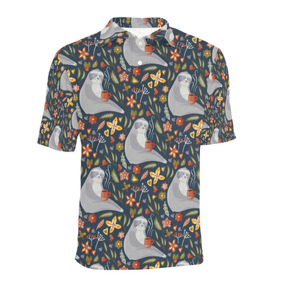 Sloth Print Design LKS303 Men Polo Shirt