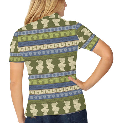 Ancient Greek Statue Print Design LKS301 Women's Polo Shirt