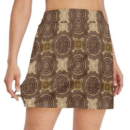 Ancient Greek Symbol Print Design LKS309 17" Golf & Pickleball Skort with Pockets
