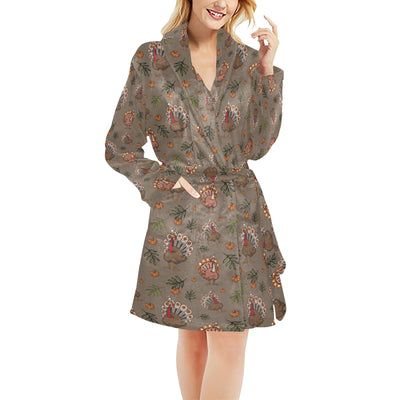 Thanksgiving Print Design LKS306 Women's Fleece Robe