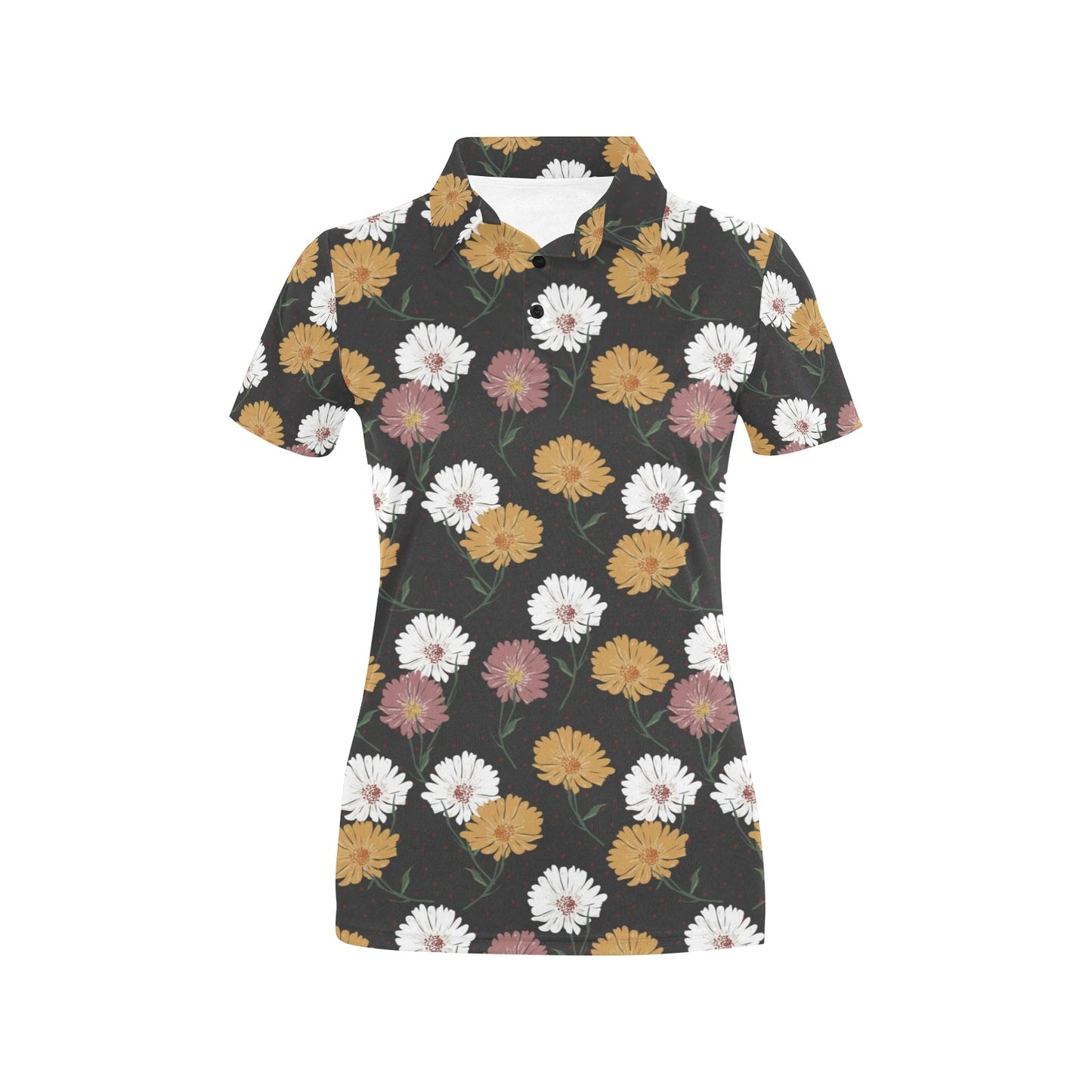 Daisy Pattern Print Design DS04 Women's Polo Shirt