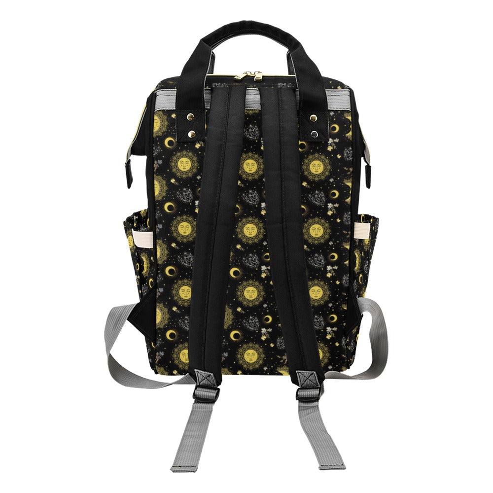Sun Moon Print Design LKS301 Diaper Bag Backpack