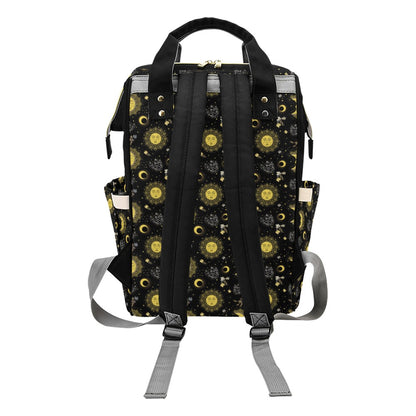 Sun Moon Print Design LKS301 Diaper Bag Backpack