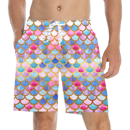 Scales Print Design LKS401 Men's Swim Trunks Beach Shorts