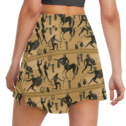 Ancient Greek Statue Print Design LKS304 17" Golf & Pickleball Skort with Pockets