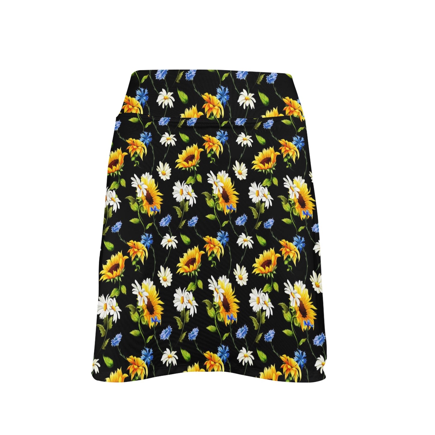 Sunflower Chamomile Bright Color Print 17" Golf & Pickleball Skort with Pockets