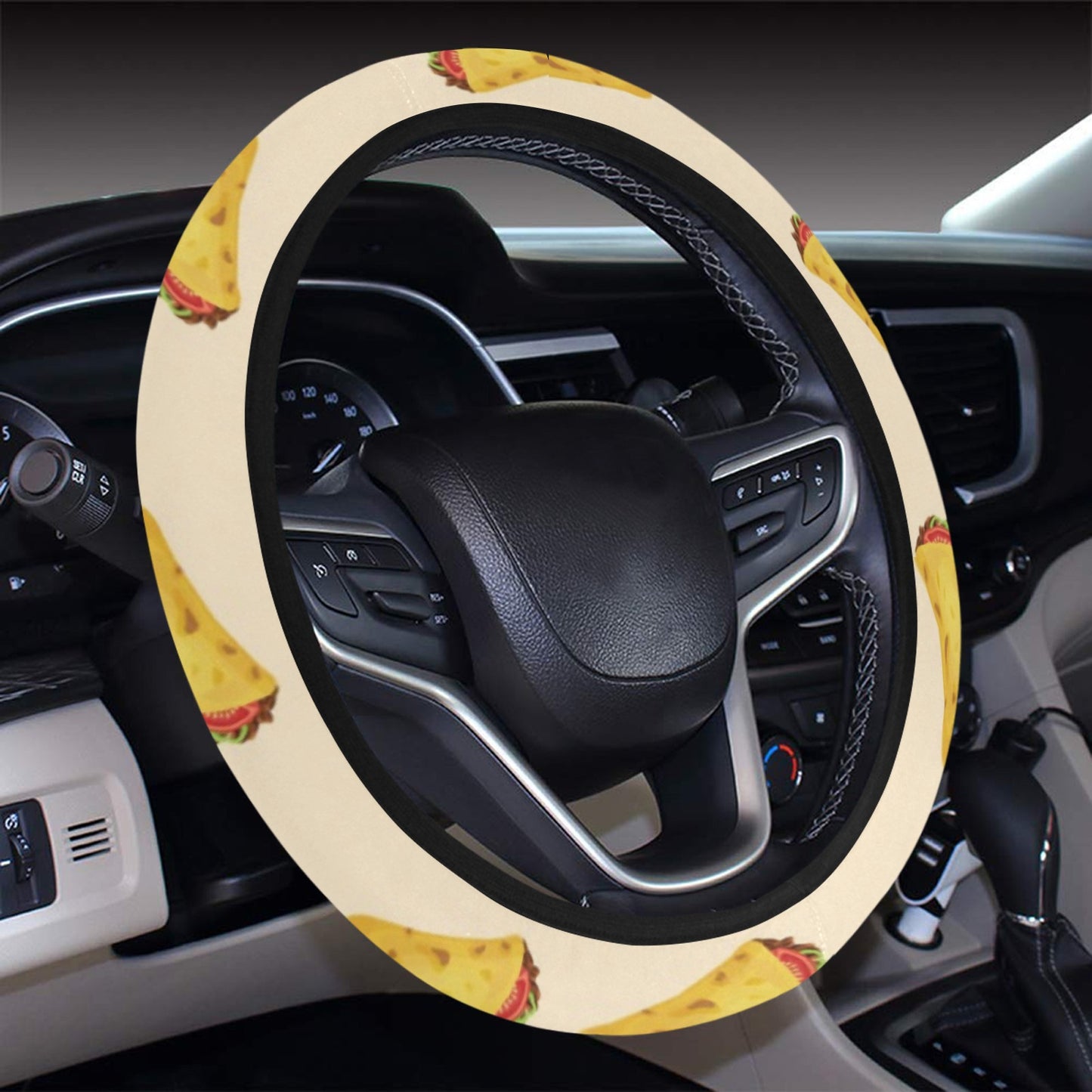 Taco Print Design LKS302 Steering Wheel Cover with Elastic Edge