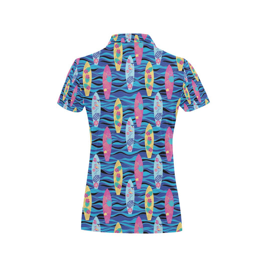 Surfboard Print Design LKS304 Women's Polo Shirt