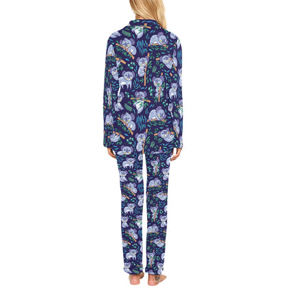 Koala Themed Design Print Women's Long Pajama Set