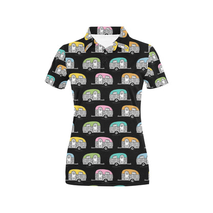 Camper Pattern Camping Themed No 2 Print Women's Polo Shirt