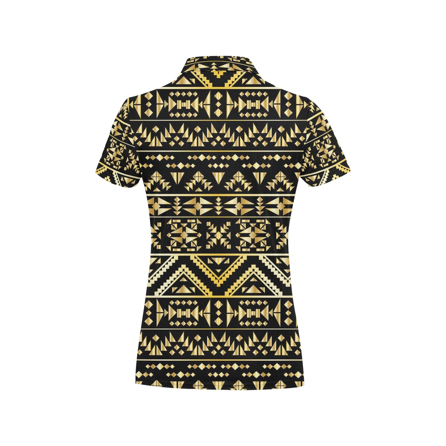 Gold Aztec Tribal Women's Polo Shirt