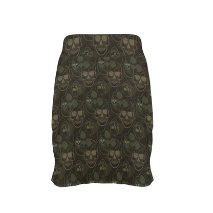 Skull Camo Style Print Design LKS308 17" Golf & Pickleball Skort with Pockets