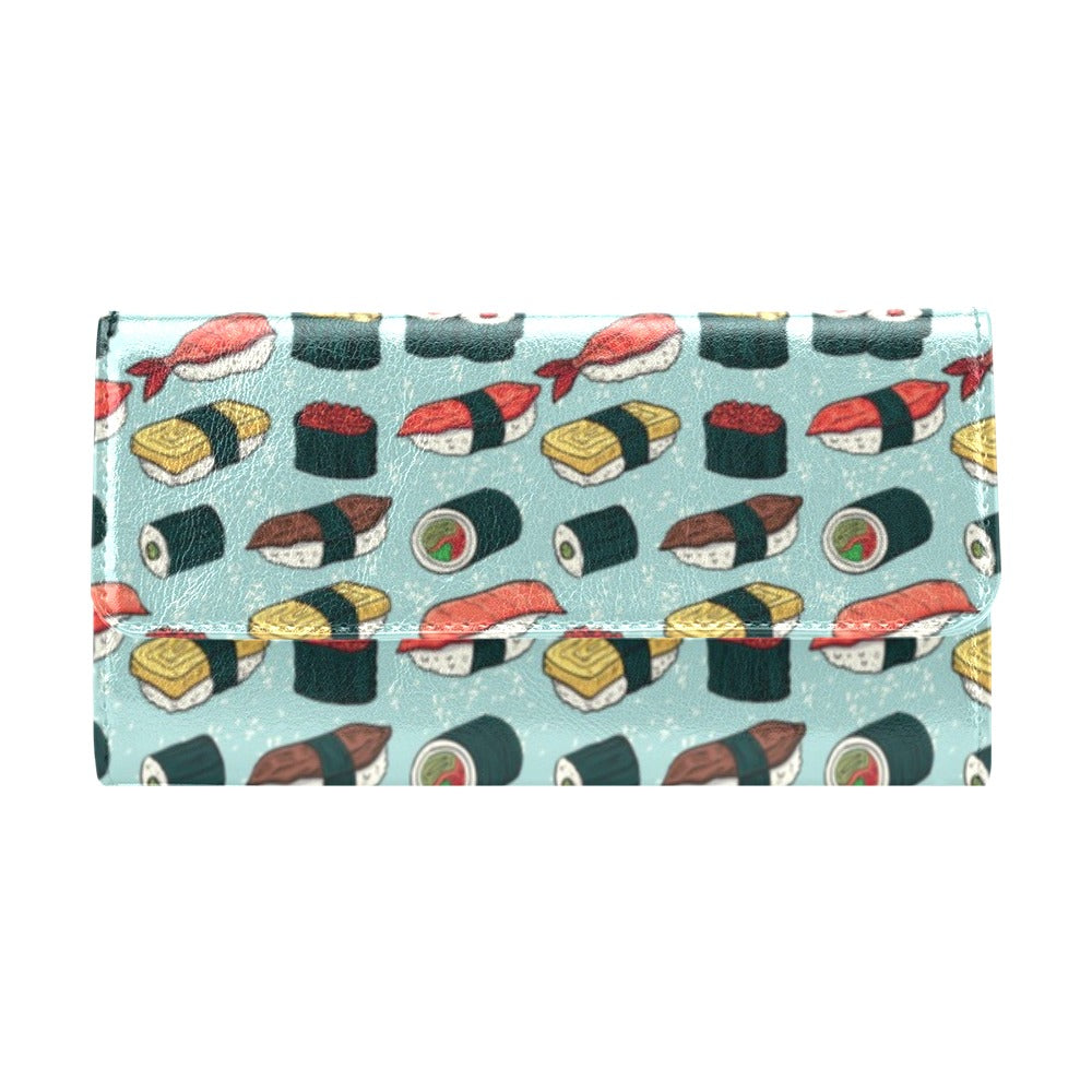Sushi Pattern Design Women's Trifold Wallet