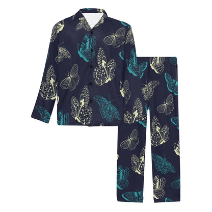 Monarch Butterfly Pattern Print Design 01 Men's Long Pajama Set