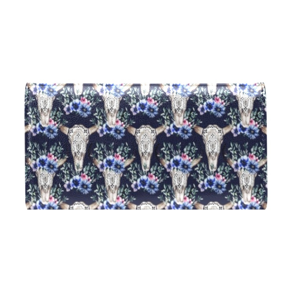 Buffalo Head Print Design LKS402 Women's Trifold Wallet
