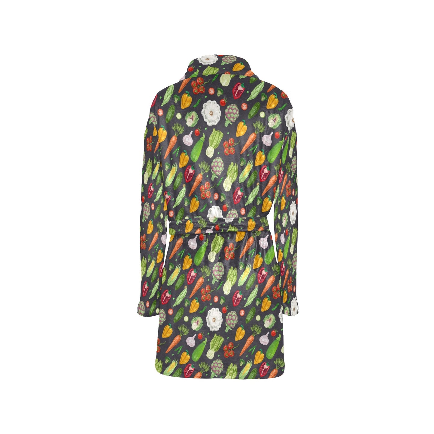Vegan Pattern Themed Design Print Women's Fleece Robe